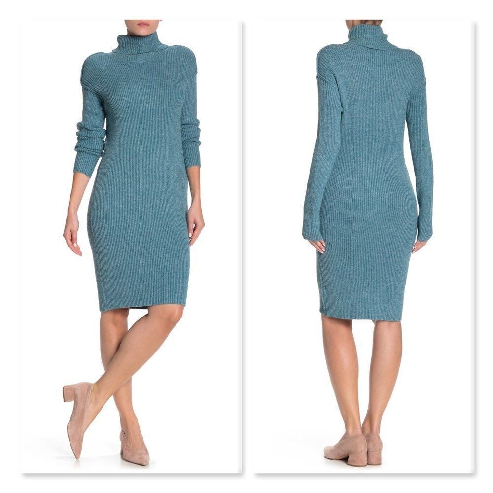 Solutions Turtleneck Long Sleeve Sweater Dress